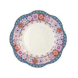 LE COQ Anemone Piatto Rotondo con decoro Ebe D. 32 cm - Confezione 4 pezzi