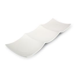 LE COQ Cassiopea Antipastiera 3 scomparti color avorio 29x9,5 cm - Confezione 6 pezzi
