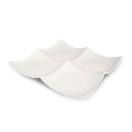 LE COQ Cassiopea Antipastiera 4 scomparti color avorio 27x27 cm - Confezione 2 pezzi