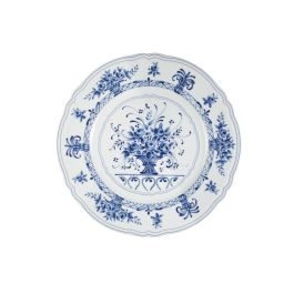 LE COQ NEOS ANTHIROS Piatto rotondo bianco e blu 32 cm - Confezione da 6 pezzi