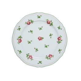 LE COQ Anthiros Piatto rotondo bianco con filo verde 32 cm - Confezione da 6 pezzi