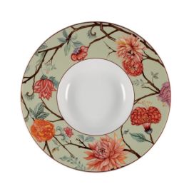 Le Coq KEPOS Pastabowl verde salvia con fiori cm 27 - Confezione da 6 pezzi