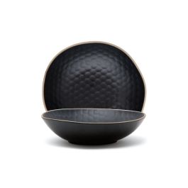 LE COQ Kypseli Piatto Fondo nero matt 22x21 cm H. 5,5 cm - Confezione 6 pezzi