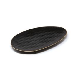 LE COQ Kypseli Vassoio Ovale nero matt 27,5x16 cm - Confezione 12 pezzi