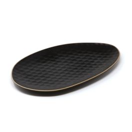 LE COQ Kypseli Vassoio Ovale nero matt 33x19 cm - Confezione 9 pezzi