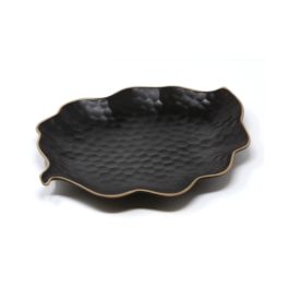 LE COQ Kypseli Vassoio Foglia nero matt 28x21,5 cm - Confezione 9 pezzi