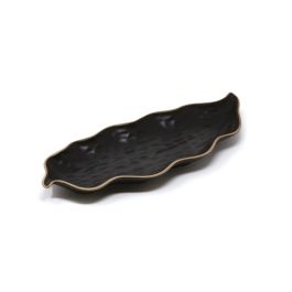 LE COQ Kypseli Vassoio Foglia Stretto nero matt 28x11 cm - Confezione 16 pezzi