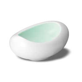 LE COQ Ninfa Coppa Ovale Gourmet acquamarina e bianco matt 20x15 cm H. 9 cm