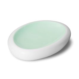 LE COQ Ninfa Vassoio Ovale Gourmet acquamarina e bianco matt 26,5x17,5 cm H. 4,5 cm - Confezione 4 pezzi