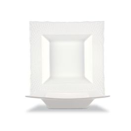 LE COQ Oniros Piatto Fondo quadro color avorio 25,5x25,5 cm - Confezione 3 pezzi