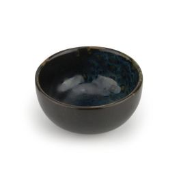 LE COQ Phobos Coppetta Tonda nera con puntini blu 8,5 cm - Confezione 12 pezzi