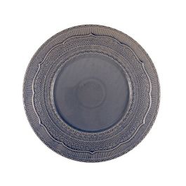 LE COQ Skalistos Piatto Segnaposto denim blue con decoro in rilievo 33 cm - Confezione 4 pezzi