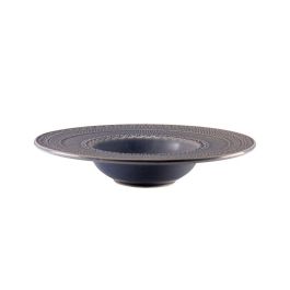LE COQ Skalistos Pasta Bowl denim blue con decoro in rilievo 23 cm - Confezione 6 pezzi