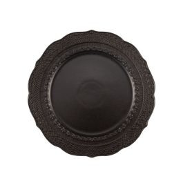 LE COQ Skalistos Piatto Piano nero con decoro in rilievo 28 cm - Confezione 6 pezzi