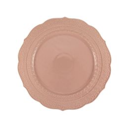 LE COQ Skalistos Piatto Piano rosa con decoro in rilievo 28 cm - Confezione 6 pezzi
