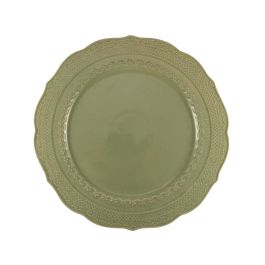 LE COQ Skalistos Piatto Piano verde salvia con decoro in rilievo 28 cm - Confezione 6 pezzi