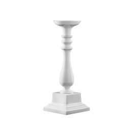 LE COQ Stylos Candelabro bianco 12,5x12,5 cm H. 38,5 cm
