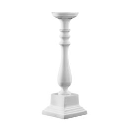 LE COQ Stylos Candelabro bianco 12,5x12,5 cm H. 43,5 cm
