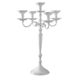 LE COQ Stylos Candelabro 5 Fiamme bianco D. 20 cm H. 69 cm
