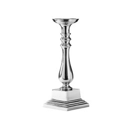 LE COQ Stylos Candelabro platino 12,5x12,5 cm H. 38,5 cm