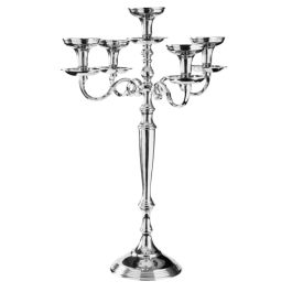 LE COQ Stylos Candelabro 5 Fiamme platino D. 20 cm H. 69 cm