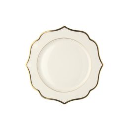 LE COQ Ionica Piatto pane color avorio con filo oro al bordo e filo Marly D. 15 cm - Confezione 6 pezzi