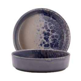 LE COQ Phobos Piatto Fondo grigio con puntini reattivi blu 18 cm - Confezione 6 pezzi