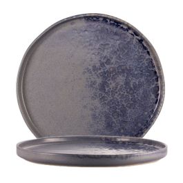 LE COQ Phobos Piatto frutta grigio con puntini reattivi blu 20,5 cm - Confezione 6 pezzi