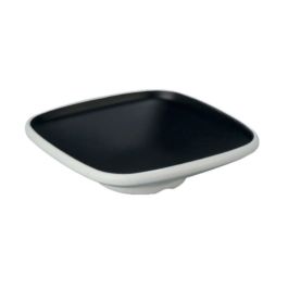 EFAY Taiji Piatto fondo quadrato nero in melamina cm 19,8x19,8x5,2