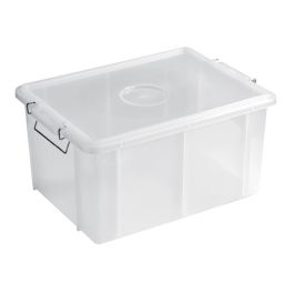 Cassetta box in polipropilene con coperchio e maniglie cm 45x35x25