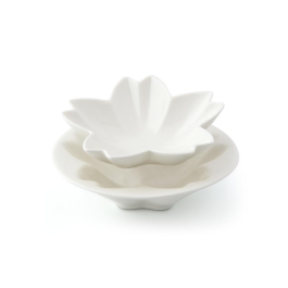 LE COQ Dyonisio Coppette impilabili narciso color avorio D. 12,5 cm H. 4 cm Set 2 pezzi - Confezione 4 pezzi
