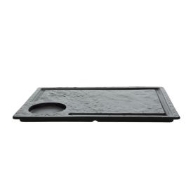 TOGNANA Vulcania Piatto Bistecca Rettangolare Nero cm 33x24 - Confezione da 2 pezzi  