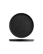 H&H Skin Piatto Piano nero in porcellana a rilievo 25,5 Cm - Confezione da 3 pezzi