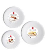 Bormioli Grangusto Alta Cucina Set di Piatti Piani in Vetro Temperato - 3 pezzi