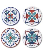 SATURNIA Napoli Piatto Pizza cm 33 decoro Margot - Confezione da 4 pezzi