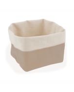 Comas Set 2 Cestini Pane ecrù-beige in cotone cm 12x12x15