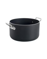 AGNELLI Al Black Casseruola Alta in Alluminio 2 Maniglie per Induzione Antiaderente