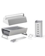 Caliu Kit Barbecue da tavolo interno esterno + Braciere + Pinza + Coperchio in acciaio