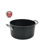 AGNELLI Al Black Casseruola Alta Alluminio Antiaderente Induzione 2 Maniglie Inox