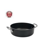 AGNELLI Al Black Casseruola Bassa Alluminio Antiaderente Induzione 2 Maniglie Inox
