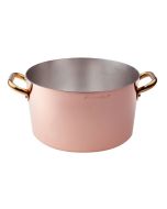 AGNELLI Casseruola Alta Rame Stagnato 2 Maniglie Cm 28