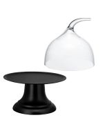 Royale Astrea Alzata Melamina nera e Cloche in policarbonato trasparente Harmony Modern