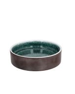 Tognana Elipse Bronze Teal Coppetta Double Face Bowl 16 cm in Stoneware Nero-Verde