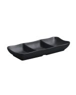 EFAY Piattino rettangolare per salse a 3 scomparti Zen in melamina cm 19,5x8,5 - Confezione da 24 pezzi