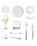 Kit Ristorante 12 Coperti piatti bicchieri posate