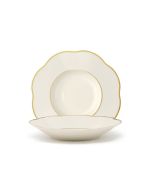 LE COQ Anemone Piatto Fondo con filo oro e filo Marly D. 21 cm - Confezione 6 pezzi