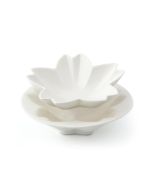 LE COQ Dyonisio Coppette impilabili narciso color avorio D. 14 cm H. 4 cm - Set 2 pezzi